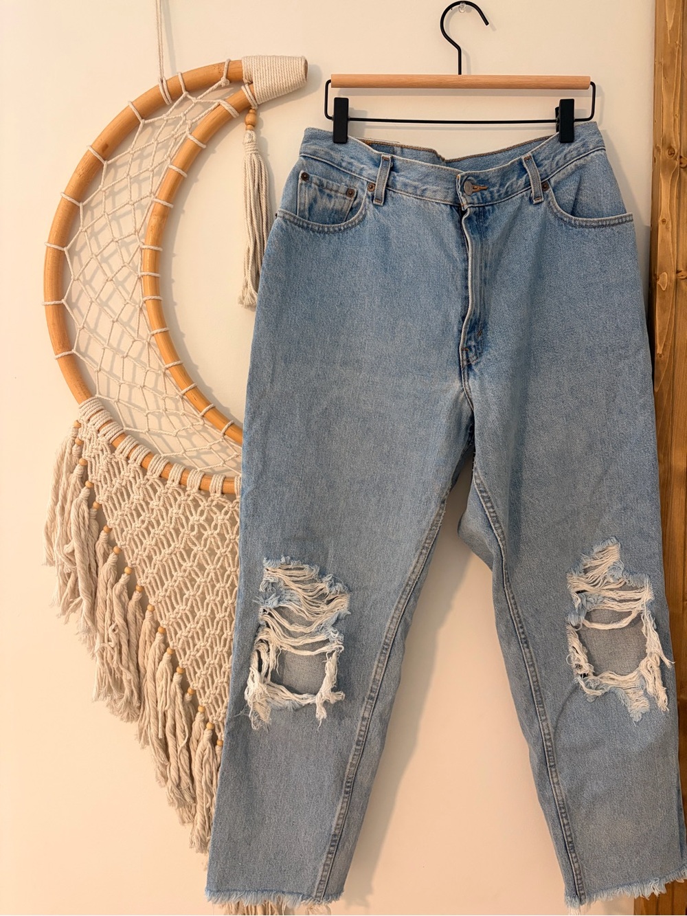 Vintage Levi's High Waisted Custom Distressed Jeans
